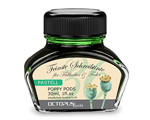 tinta para pluma estilográfica Pastel Mint"Poppy Pods" 30ml, tinta para escribir, tinta para caligrafía