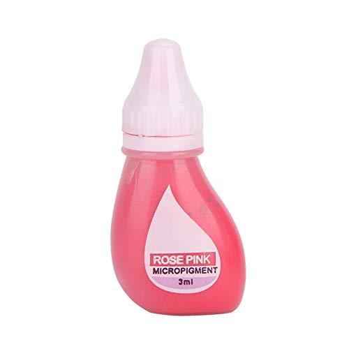 Tinta para tatuaje 3 ml Semipermanente para labios Ceja Delineador de ojos Pigmento para tatuaje Pinturas para tatuaje de larga duración Tatuaje para tatuaje(Rosa rosada)