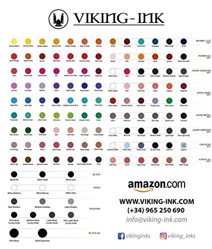 Tinta para tatuaje - KIT 6 COLORS 0.5oz (15ml) - VIKING INK USA - Los mejores colores y negros en tintas para tatuaje del mercado - VEGANAS
