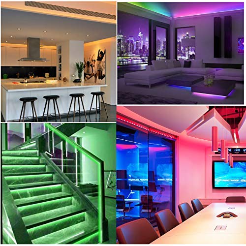 Tira LED, RGB 5M Luces LED Habitación Que Cambian De Color Con 44 Teclas Control Remoto RF Luz De Ambiente Para el Hogar Dormitorio Habitación TV Coches Fiesta Festival Boda