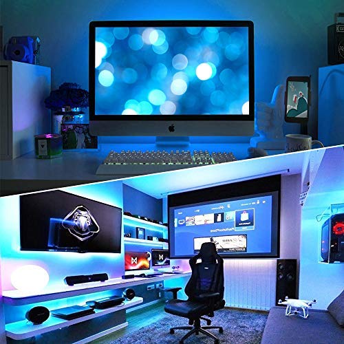 Tira LED, RGB 5M Luces LED Habitación Que Cambian De Color Con 44 Teclas Control Remoto RF Luz De Ambiente Para el Hogar Dormitorio Habitación TV Coches Fiesta Festival Boda