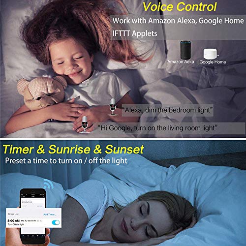 Tira LED WiFi de 2 m para Alexa/Google Home, Aplicación de teléfono inteligente controlada 5050 Impermeable Tira de luz RGB con Control Remoto para Decoración del Hogar