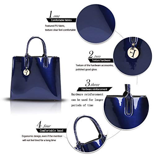 Tisdaini Bolsos de Mano Mujer Bolsos Bandolera Moda Gran Capacidad Charol Bolsos Totes Shoppers y Bolsos de Hombro