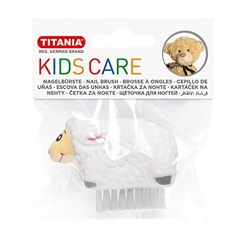 Titania Niños Cepillos de uñas, 6 diseños diferentes animales, varios colores, en bolsa con jinete, 1er Pack (1 x 27 g)