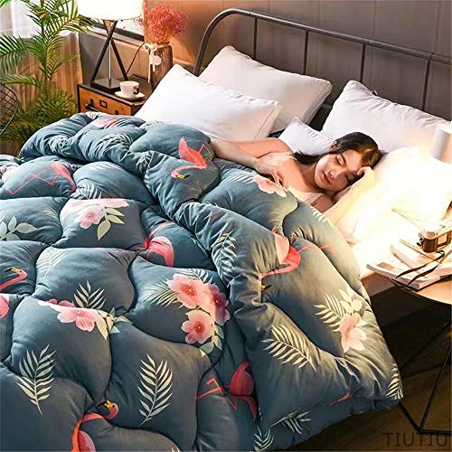 TIUTIU Edredón De Algodón De Invierno - Núcleo Cálido De Edredón, Edredón Grueso De 5 Kg - Relleno De Terciopelo De Plumas, Acolchado Delicado, Edredón Cálido De Otoño E Invierno (1,150x200cm - 3kg)