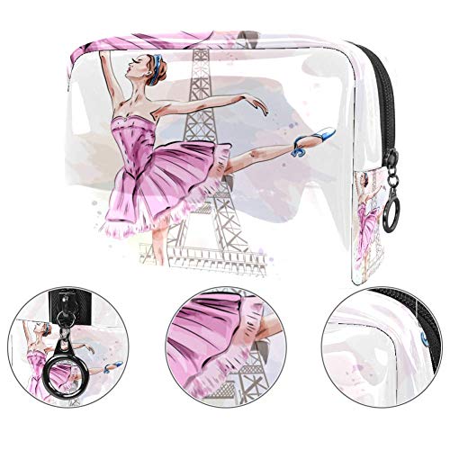 TIZORAX Bailarina Dancing Girl On Eiffel - Neceser de maquillaje de PVC para mujer