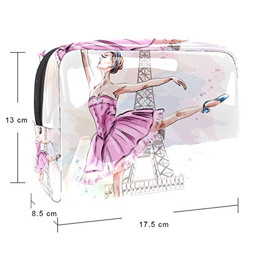 TIZORAX Bailarina Dancing Girl On Eiffel - Neceser de maquillaje de PVC para mujer