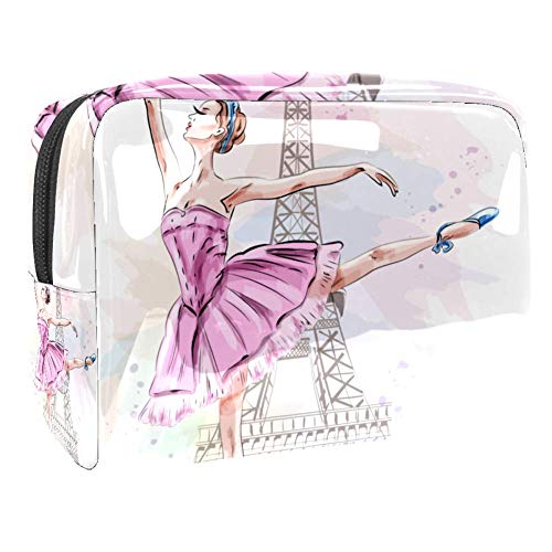 TIZORAX Bailarina Dancing Girl On Eiffel - Neceser de maquillaje de PVC para mujer