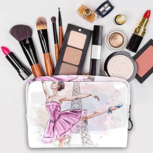 TIZORAX Bailarina Dancing Girl On Eiffel - Neceser de maquillaje de PVC para mujer