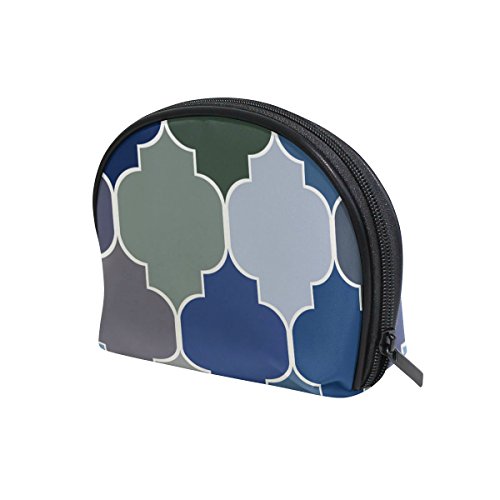 TIZORAX - Bolsa de cosméticos geométrica, diseño vintage de Marruecos, bolsa de viaje, organizador práctico de maquillaje, para mujeres y niñas