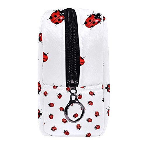 TIZORAX - Bolsa de maquillaje para mujer, diseño de mariquita y mariquita, bolsa con cremallera