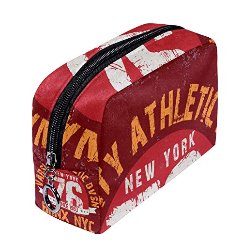 TIZORAX Nueva York Tipografía Maquillaje Bolsa Neceser Neceser para Mujeres Cuidado de la Piel Cosmético Bolsa Bolsa Bolsa Cremallera Bolso
