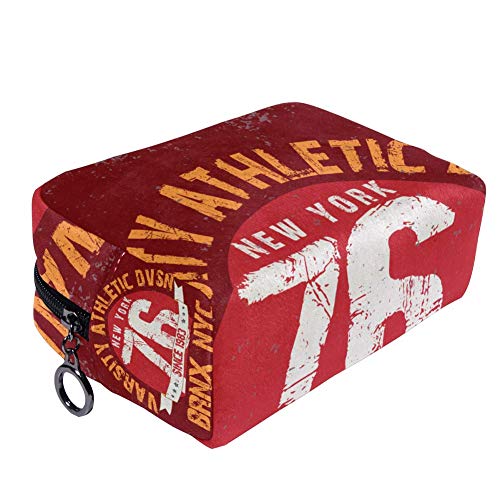 TIZORAX Nueva York Tipografía Maquillaje Bolsa Neceser Neceser para Mujeres Cuidado de la Piel Cosmético Bolsa Bolsa Bolsa Cremallera Bolso