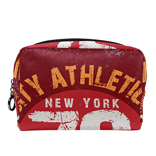 TIZORAX Nueva York Tipografía Maquillaje Bolsa Neceser Neceser para Mujeres Cuidado de la Piel Cosmético Bolsa Bolsa Bolsa Cremallera Bolso