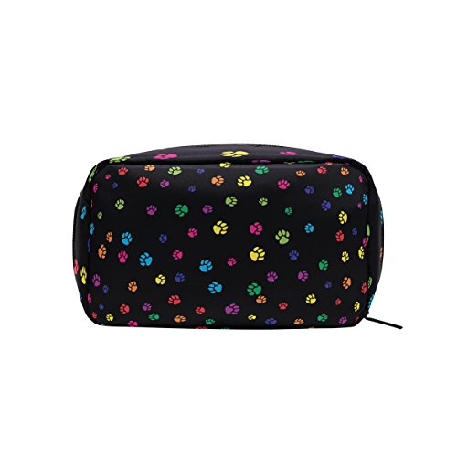 TIZORAX Pet Paws Footprints Práctica bolsa de maquillaje bolsa de viaje organizador bolsa de viaje