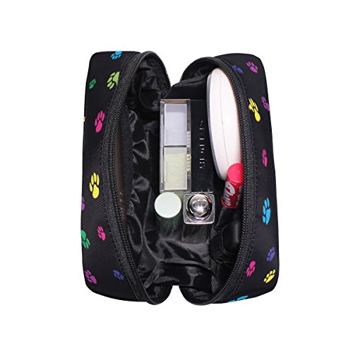 TIZORAX Pet Paws Footprints Práctica bolsa de maquillaje bolsa de viaje organizador bolsa de viaje