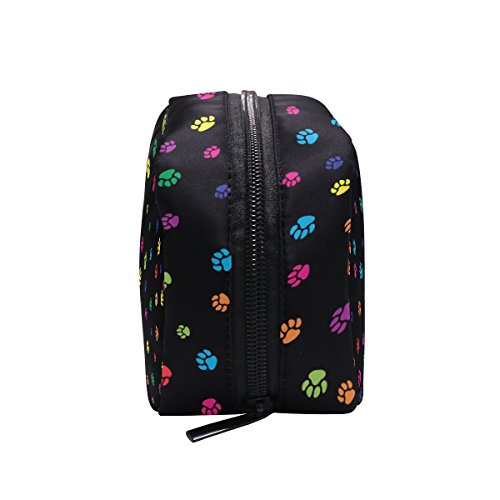 TIZORAX Pet Paws Footprints Práctica bolsa de maquillaje bolsa de viaje organizador bolsa de viaje