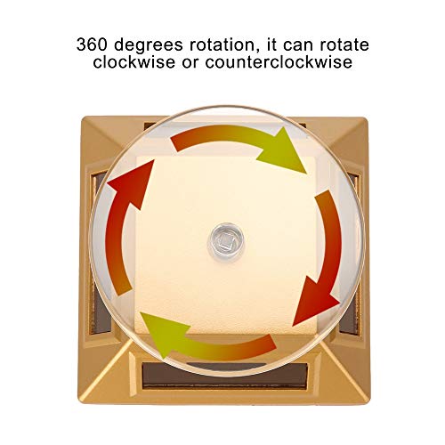 TMISHION Soporte De ExhibicióN Giratorio Solar, Bandeja giratoria de la Placa giratoria de la luz 360 del escaparate Solar(Gold)