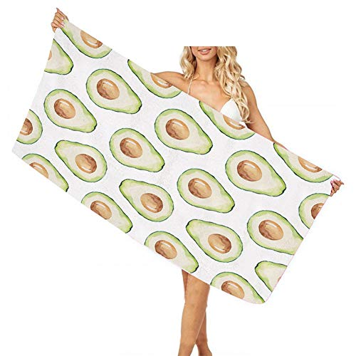 Toalla de Playa Grande de Microfibra, Morbuy Rectángulo Absorbente Manta de Verano Playa Compacto Resistente a la Arena Seque Rápidamente Prevención de Arena para Viaje (75 x150cm,Aguacate)