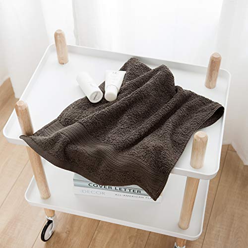 Toallas de mano grandes de algodón (gris, paquete de 6, 40 x 72 cm) - Uso multipropósito para baño, manos, cara, gimnasio y spa por GraceAier Towels
