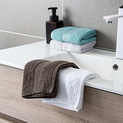 Toallas de mano grandes de algodón (gris, paquete de 6, 40 x 72 cm) - Uso multipropósito para baño, manos, cara, gimnasio y spa por GraceAier Towels