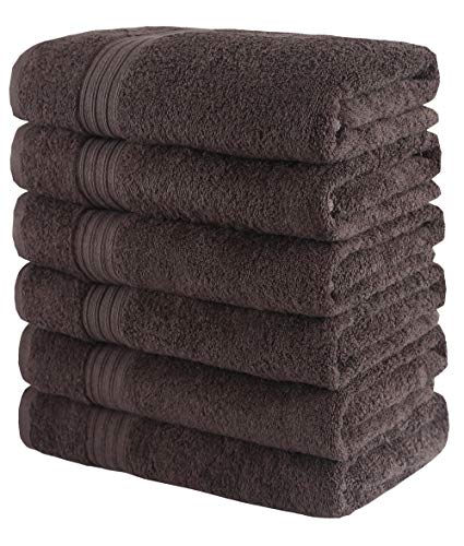 Toallas de mano grandes de algodón (gris, paquete de 6, 40 x 72 cm) - Uso multipropósito para baño, manos, cara, gimnasio y spa por GraceAier Towels