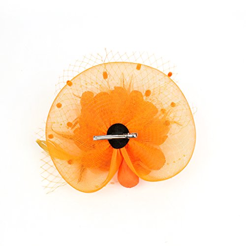 Tocados De Diademas Para El Pelo Cabeza De Mujer Novia Para Fiesta Boda Moderno Con Pluma (Naranja)