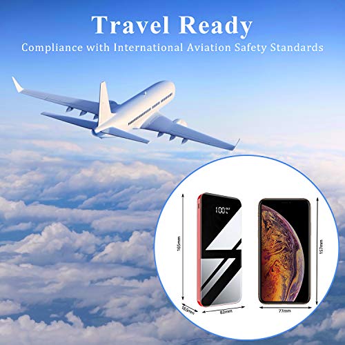 Todamay Batería Externa 26800mAh Carga Rápida Power Bank con 3 Entradas y 2 Puertos USB Cargador Portátil Móvil Ultra Alta Capacidad con Pantalla LCD Digital para Smartphones Tabletas y Más