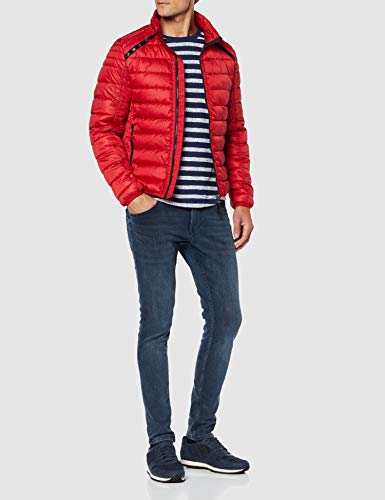 TOM TAILOR Denim Gestreiftes Camiseta de Manga Larga, Navy White Big Yarn - Cinta para Ojos, M para Hombre