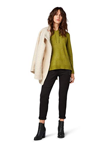 Tom Tailor Gemütlicher Kapuzen Suéter, Color Verde Madera, S para Mujer