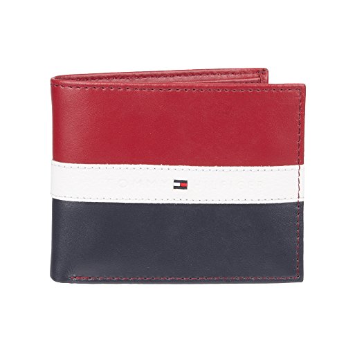 Tommy Hilfiger Leather Men's Wallet Red Navy