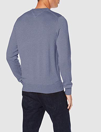 Tommy Hilfiger Organic Cotton Silk Crew Neck Pantalones, Azul (Faded Indigo Heather DVD), Medium para Hombre