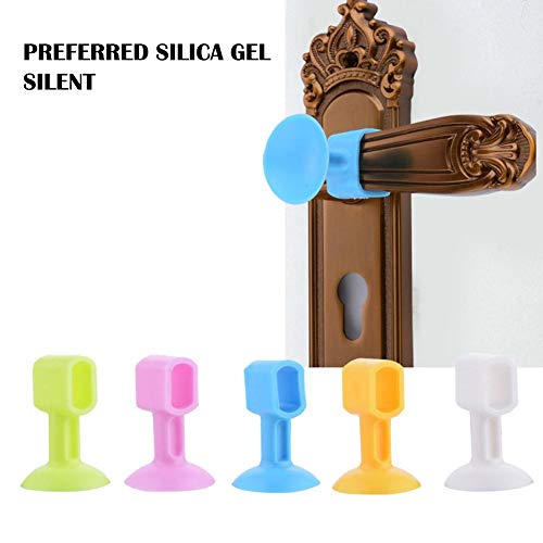 TOMMY LAMBERT, 5 topes de Silicona para Puerta con ventosas Coloridas, anticolisión, a Prueba de Golpes, Cuadrado