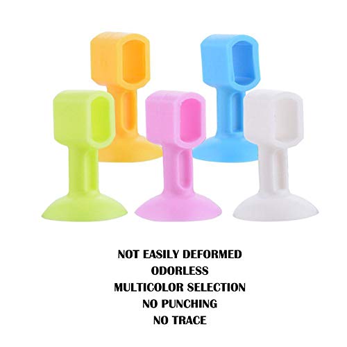 TOMMY LAMBERT, 5 topes de Silicona para Puerta con ventosas Coloridas, anticolisión, a Prueba de Golpes, Cuadrado