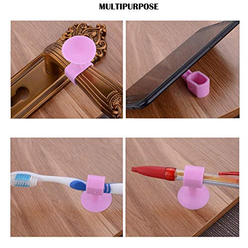 TOMMY LAMBERT, 5 topes de Silicona para Puerta con ventosas Coloridas, anticolisión, a Prueba de Golpes, Cuadrado