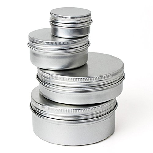 TOOGOO 20 x Bote de cosmeticos vacio Contenedor Tarro de aluminio de crema de labio Tapon de rosca 50ml