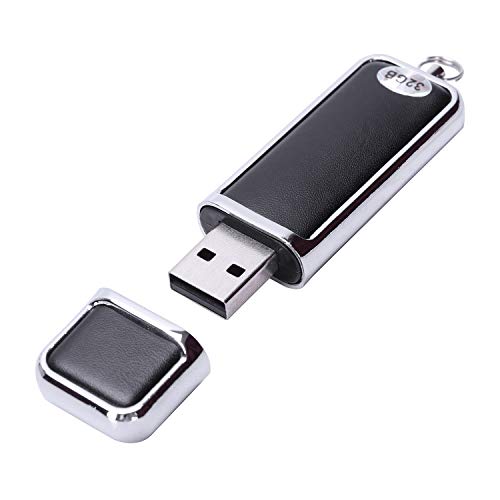 TOOGOO Capacidad De La Unidad De La Pluma Llavero De Cuero USB 2.0 Unidad De Memoria Flash Pendrive Memory Stick U Disco Pulgar Regalo Negro 32GB
