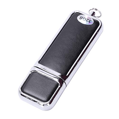 TOOGOO Capacidad De La Unidad De La Pluma Llavero De Cuero USB 2.0 Unidad De Memoria Flash Pendrive Memory Stick U Disco Pulgar Regalo Negro 32GB