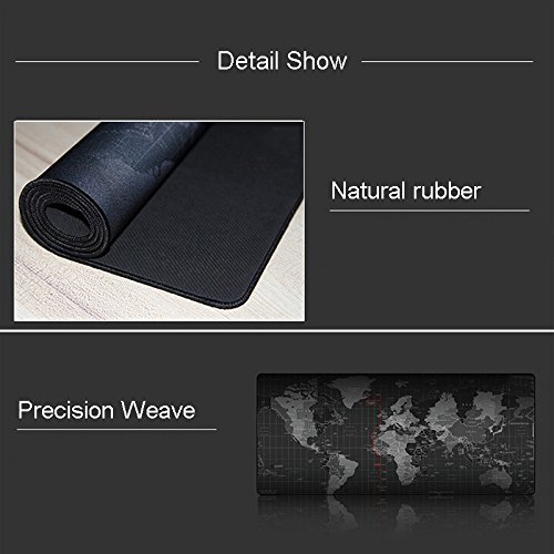 TOOGOO nuevo de la manera Viejo Mundo Mapa alfombrilla de raton para el raton del ordenador portatil Mousepad del juego alfombrillas de raton para el juego del raton (80x30cm)