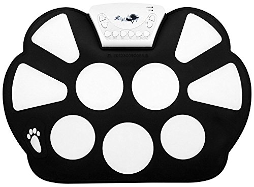 Top-Longer Electrónico Enrolle Drum Pad Kit Silicio Plegable-Tambor portátil y Profesional
