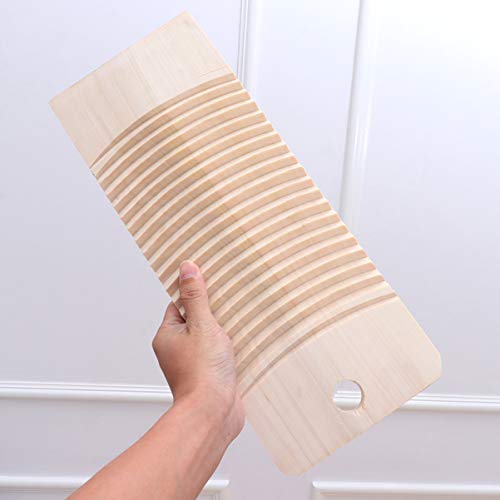 TOPBATHY tabla de fregar hecha a mano de madera de lavado tabla de fregar duradera de madera maciza para lavado de manos en el hogar (proceso de carbonización)