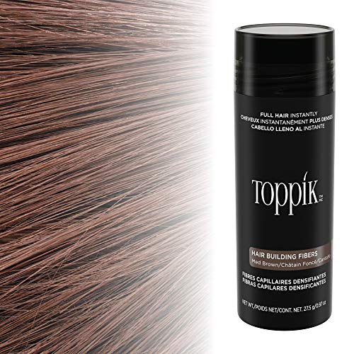 Toppik Fibras Capilares, Castaño Medio, Fibras de Queratina para Crear más Densidad en el Cabello de Forma Inmediata, 12 g