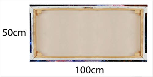 Topquadro Cuadro XXL sobre Lienzo, Imagen Panorámica 100x50cm, Galaxia, Estrellas y Planetas, Universo - Decoración de Pared, Imagen Panorámica - Una Pieza