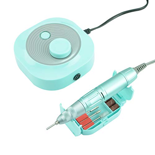 Torno Para Uñas,Torno Para Uñas Profesional,Lima Electrica UñAs，LijadoTorno Para set De Manicura y Pedicura,Velocidad Ajustable Kit Taladro del Clavo Máquina Electrónica para Hogar y Salón(Azul)