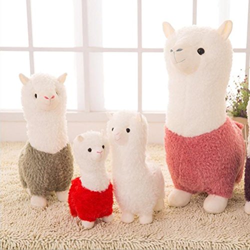 TOYMYTOY Juguetes de animales de alpaca suaves lindos juguetes de muñecas de peluche ovejas elegantes para los niños y los amantes de 24 cm (blanco)