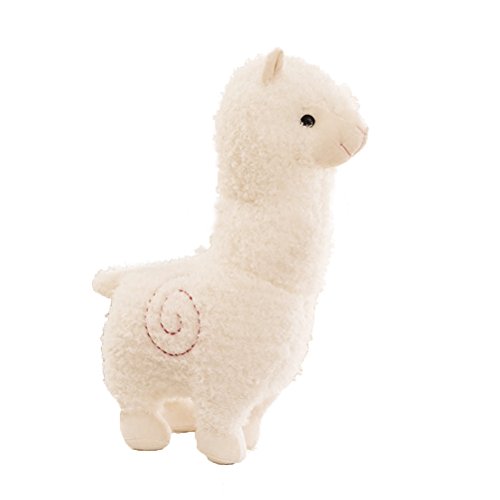 TOYMYTOY Juguetes de animales de alpaca suaves lindos juguetes de muñecas de peluche ovejas elegantes para los niños y los amantes de 24 cm (blanco)