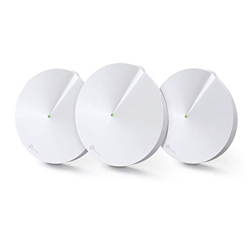 TP-LINK AC2200 Deco M9 Plus (3-pack) - Amplificador wifi Super Mesh inteligente sin interrupciones, Tri-band hasta 600m² Hub Smart IoT,  Zigbee,  2 Gigabit, MU-MIMO