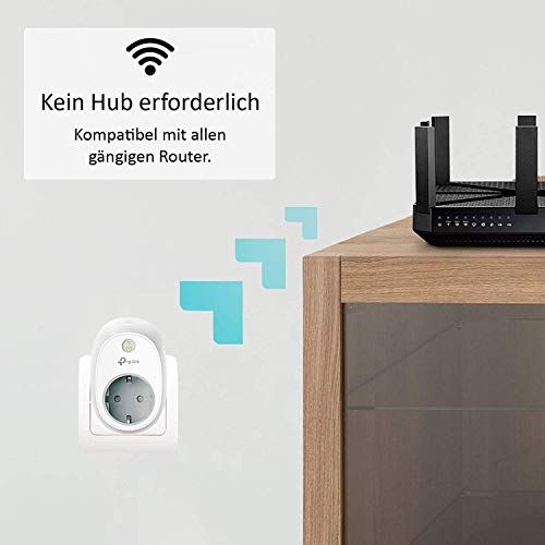 TP-Link HS100 - Enchufe Inteligente para Controlar Sus Dispositivos Desde Cualquier Lugar, sin Necesidad de Concentrador, Funciona con Amazon Alexa y Google Home e Ifttt, Wi-Fi Ready