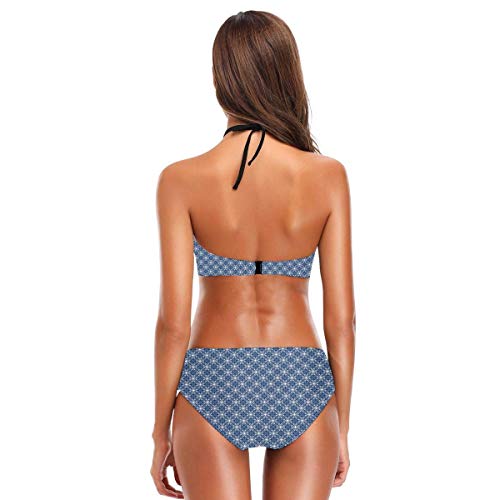 Trajes de baño de Bikini de Dos Piezas para Mujer diseño clásico de Talavera en monótonos Adornos orientales marroquíes turcos