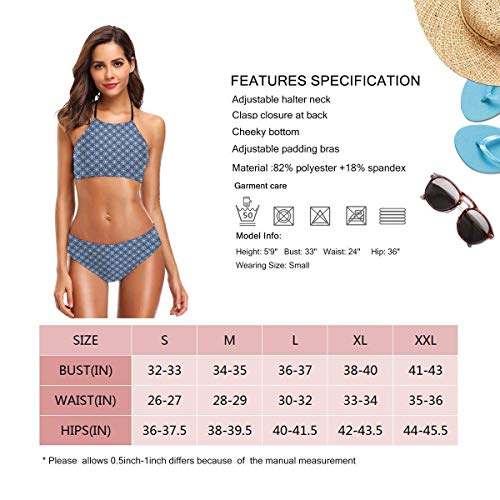 Trajes de baño de Bikini de Dos Piezas para Mujer diseño clásico de Talavera en monótonos Adornos orientales marroquíes turcos